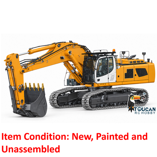 TOUCAN RC HOBBY LESU 2Arms LR956 1/14 Metal RC Hydraulic Drive Excavator Dual Pumps RC Digger KIT Model 9CH Valve Brushless Motor ESC Light