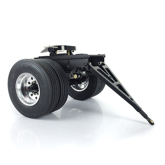 TOUCAN RC HOBBY LESU 1PC Metal Trailer Fifth Wheel 25.5*18.2*14CM for 1/14 Radio Controlled TAMIIYA Tractor Truck Car DIY Model Hydraulic Dumper