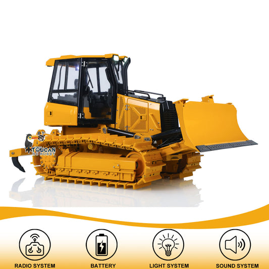 TOUCAN RC HOBBY Fast Free ShippingMetal 1/12 RC Hydraulic Bulldozer D3 Remote Control Engineering Vehicles 4CH Valve Construction Car Light Sound Flysky ST8 Radio