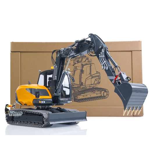 TOUCAN RC HOBBY Metal LESU 1/14 RC Hydraulic Excavator MC15 CNC Shell 4 Arms Remote Control Digger 9CH Valves Dual Pumps Quick Released Coupler