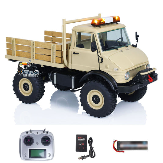 TOUCAN RC HOBBY LESU UM406 1/10 Metal RC Off-Road Vehicle 2-Speed Transmission Winch Alloy Wheel Hubs Sound Light System FS I6S Controller for Outdoor Hobbyists