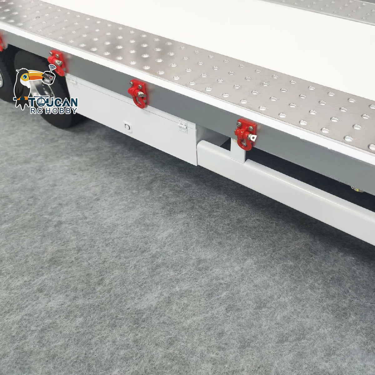 TOUCAN RC HOBBY 1:14 5-axle Metal Trailer Electric Tailgate Legs for RC Tractor Car Trucks Model