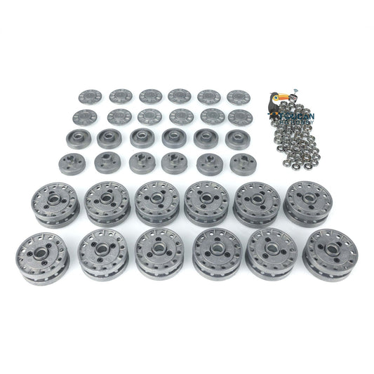 TOUCAN RC HOBBY Full Metal Road Wheels With Caps 6PCS Return Rollers for 1/16 Henglong TK70 Soviet KV-1 RC Battle Tank Universal Accessory