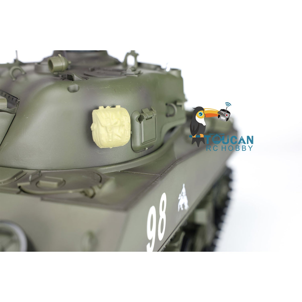 Henglong 2.4G 1/16 TK7.0 Plastic USA M4A3 Sherman 3898 RTR RC Tank Model with Infrared Combat BB Smoke Light Sound System Metal Barrel