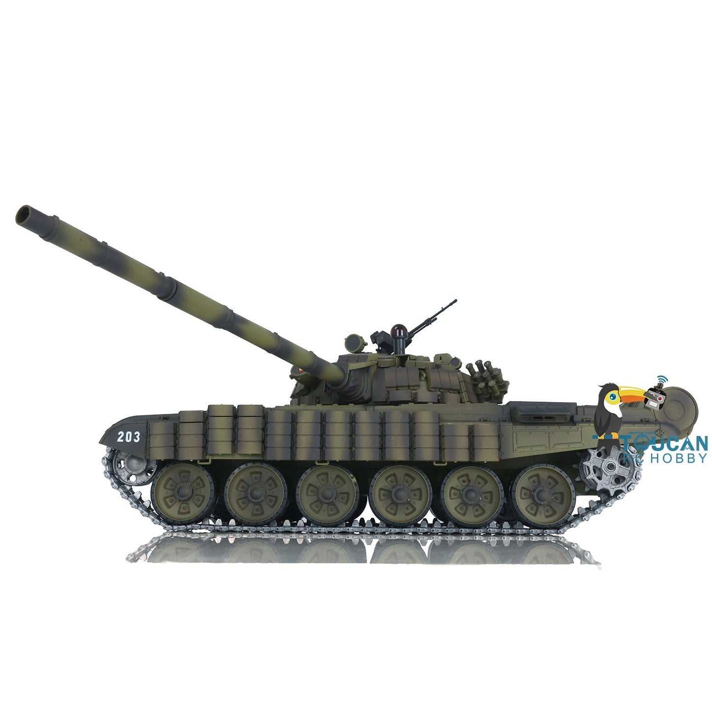 Henglong 1/16 TK7.0 Russia T72 RTR RC Tank 3939 with Red Eyes Armor 360 Degrees Turret BB IR Smoke Metal Tracks Gearbox Sprockets Idlers Wheels