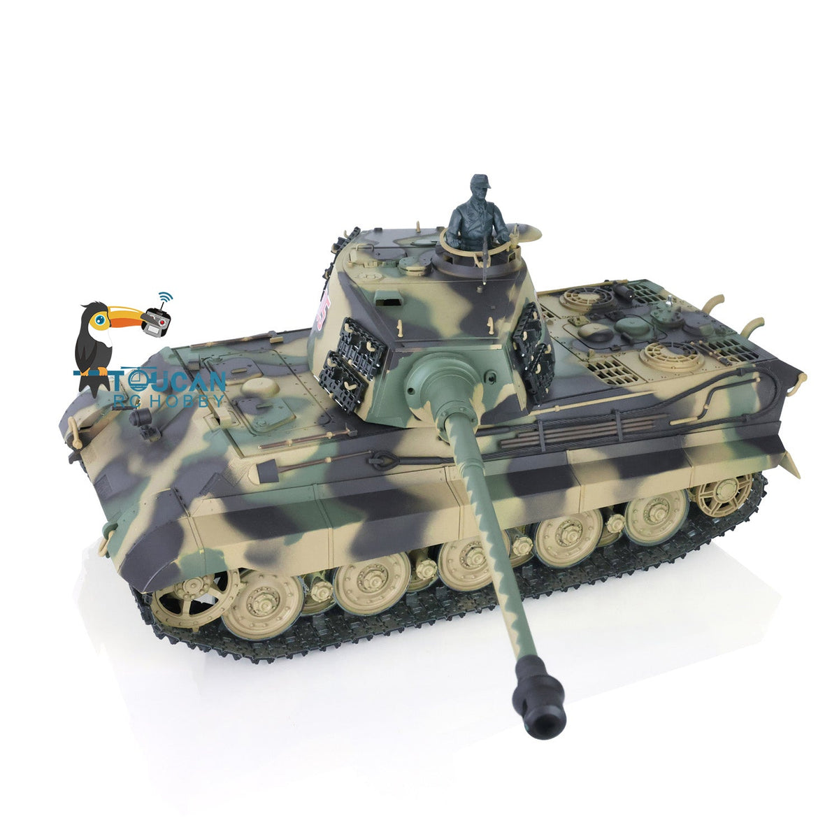 Henglong 1/16 TK7.0 Plastic German King Tiger RTR RC Tank Model 3888A Sound Light Smoke BB Infrared Combat Metal Barrel