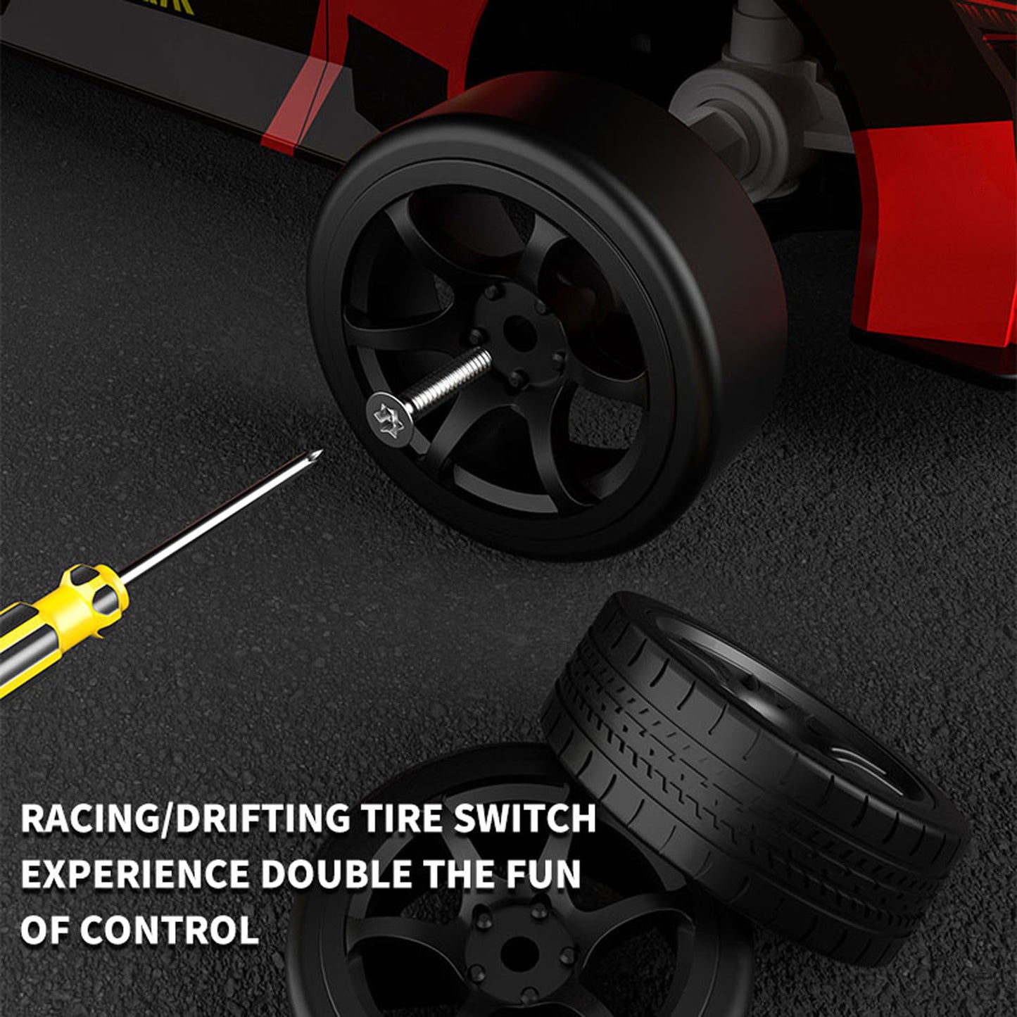 Kunststoff 1/18 RC Drift Car Q165 360 Drifting 4WD Drahtlose Fernbedienung Elektrisches Rennfahrzeug RTR Lichter Sender Batterie
