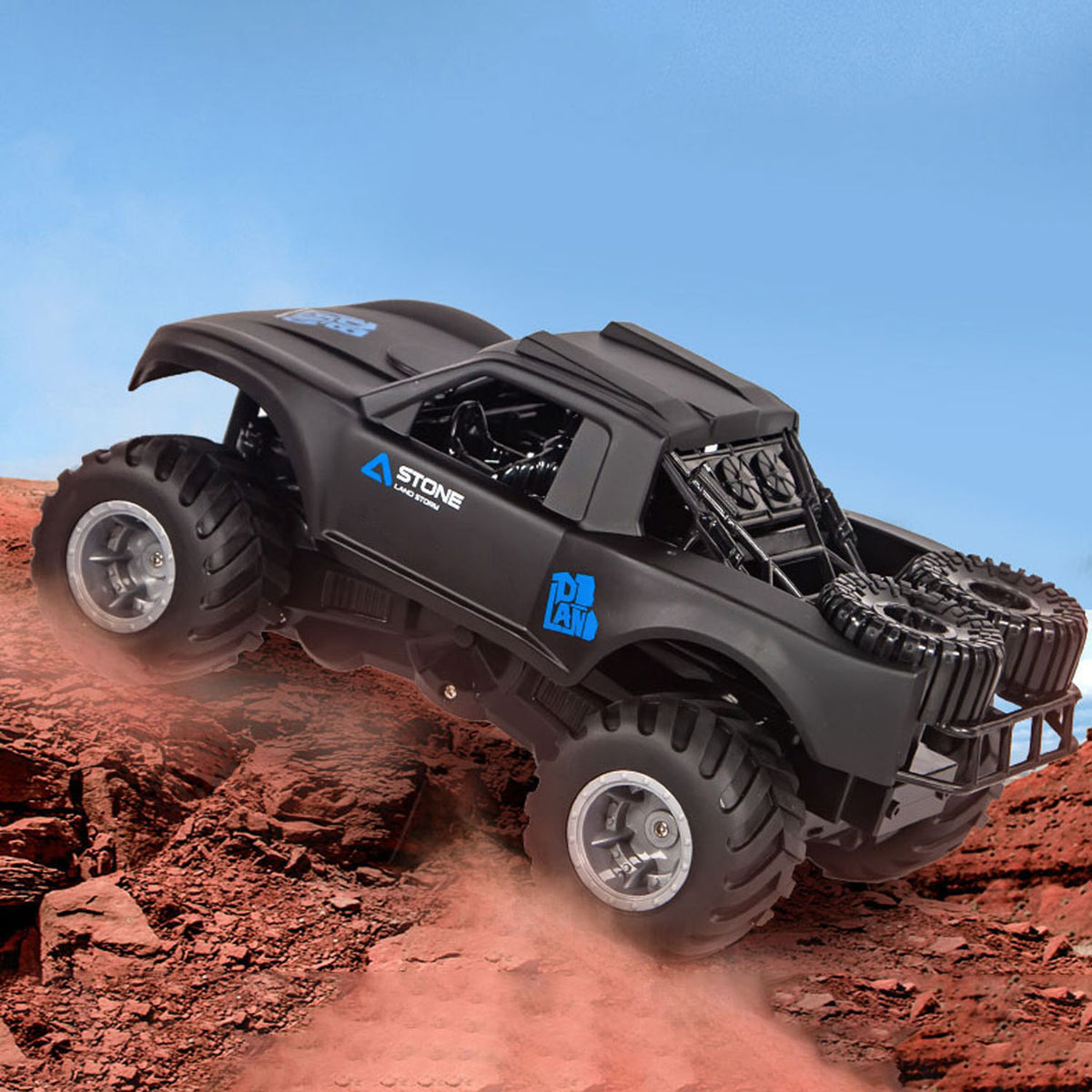 2,4 GHz RC Amphibien-Geländewagen Q156 1/16 Fernbedienung Allradantrieb 360-Grad-Drehung Wasserdichtes Stuntauto RTR-Batterie