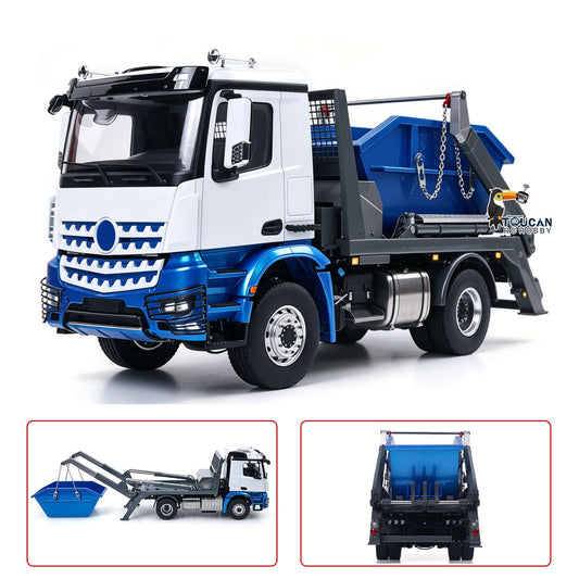 TOUCAN RC HOBBY 3Speed LESU Skip Loader 3363 Metal 4X4 Chassis 1/14 RC Hydraulic Swing Arm Garbage Dump Truck Light Sound Hub Reduction Axle