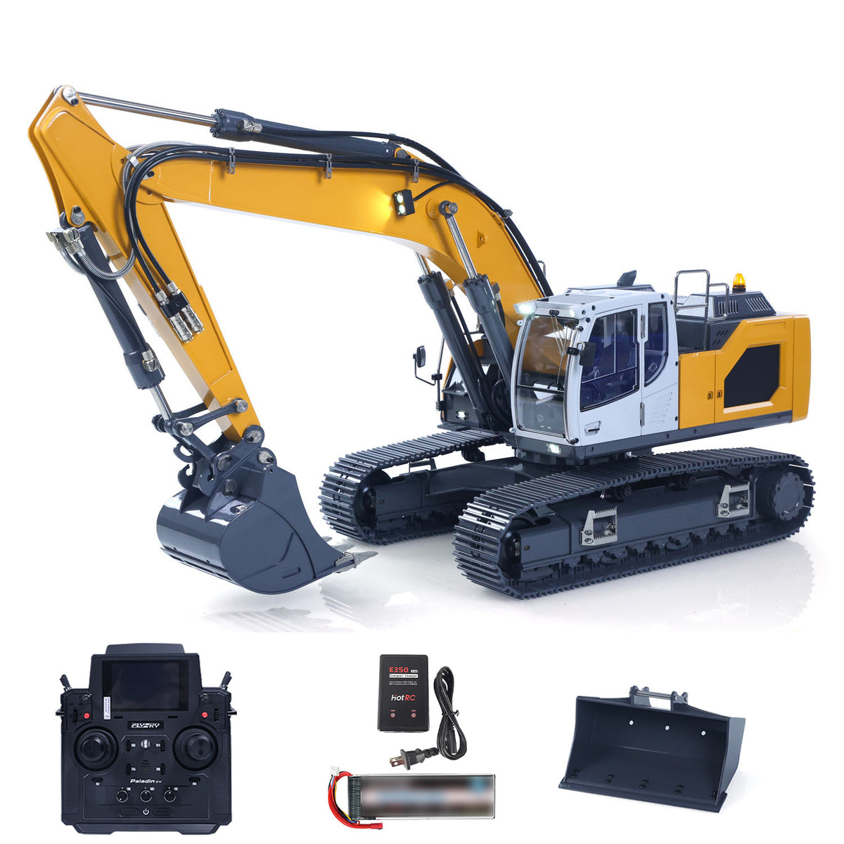 USED 1:14 Hydraulic RC Excavator Remote Control for Model 945 with PL18EV Radio System 5CH Reversing Valve teshullianjie