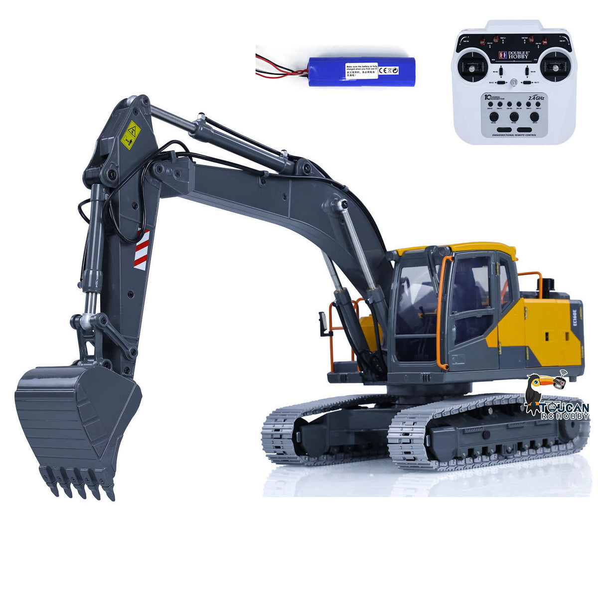 1:14 Double E E010 EC160E Vollmetall-RC-Bagger Funkgesteuertes Engineering-Fahrzeug Spielzeug Hobby-Modell DIY