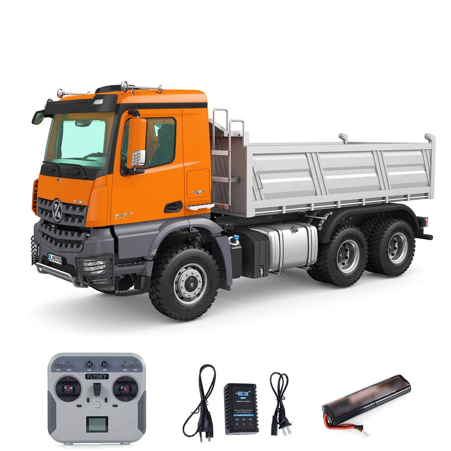 USED 2.4G RC Electric Lifting Dumper 5702 Model 1:14 6x6 Remote Control Tipper Lifting Rod Vehicle teshulianjie