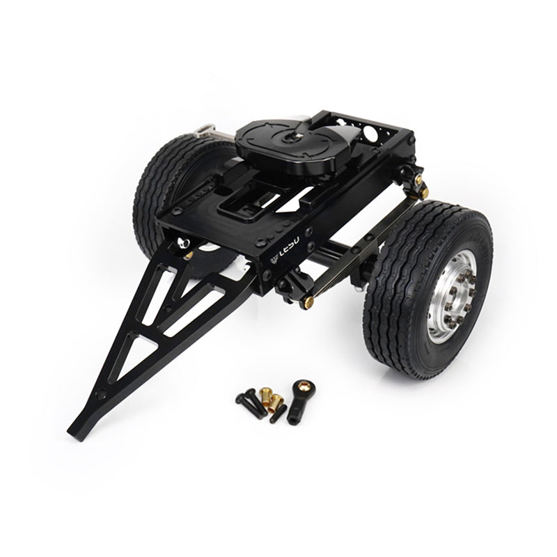 TOUCAN RC HOBBY LESU 1PC Metal Trailer Fifth Wheel 25.5*18.2*14CM for 1/14 Radio Controlled TAMIIYA Tractor Truck Car DIY Model Hydraulic Dumper
