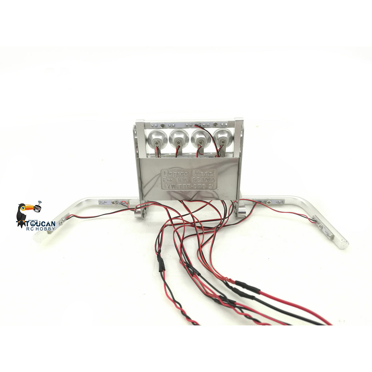 Grad 1/14 Maßstab Kunststoff Led Licht Metall Frontstoßstange für Tamiya 56323 RC Traktor LKW Baufahrzeug