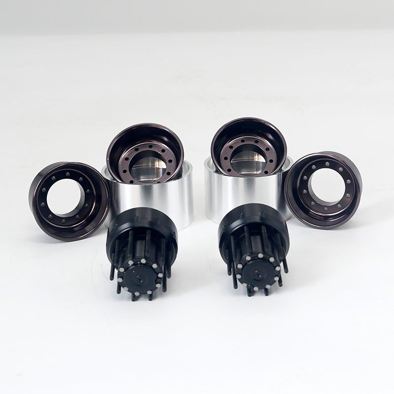 TOUCAN RC HOBBY JDM XS45 Metal Tyre/Rear Double Wheel Hub for 1/14 Scale RC Tractor Truck Construction Transport Vehicle DIY Model Builders