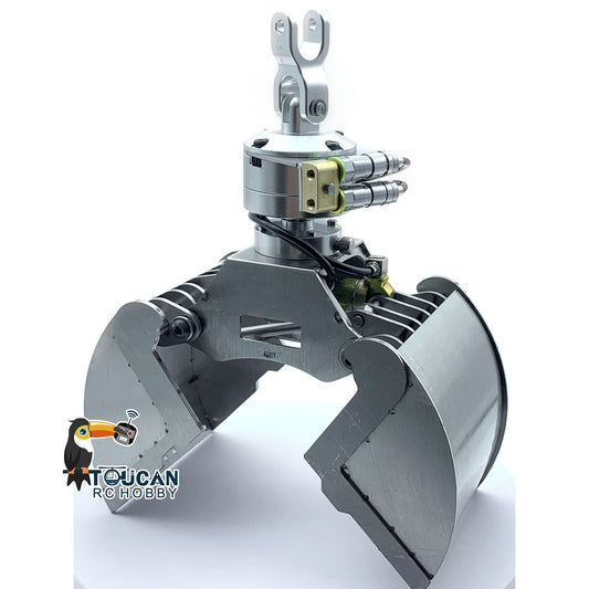 TOUCAN RC HOBBY CUT Model Metal Hydraulic Clamshell Bucket/Claw for 1/14 RC Crane Truck Remote Control Dumper Construction Vehicles for DIY Model Enthusiast