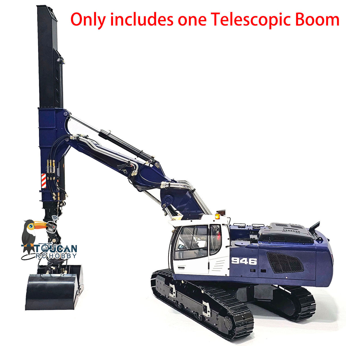 TOUCAN RC HOBBY Metal Telescopic Boom Upgraded Parts for Hydraulic 1/14 RC Excavator 946 EC380 Remote Control Digger Car DIY Accessory