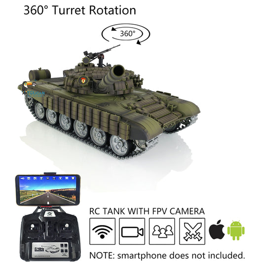 1/16 Maßgeschneiderter Heng Long TK7.0 Ferngesteuerter, fahrbereiter BB IR T72 Panzer 3939 Metallketten Räder FPV Rauch Sound