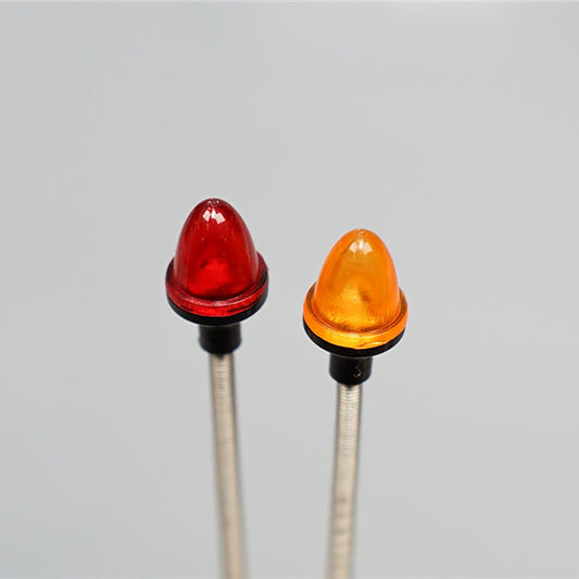 1 Paar LED-Kunststoff-Markierungsleuchte, Seitenwarnleuchte, 2,2 V – 3 V, für DIY Tamiya 1/14 RC Traktor-LKW-Modell, Bulldozer, Kipper, Autoteile