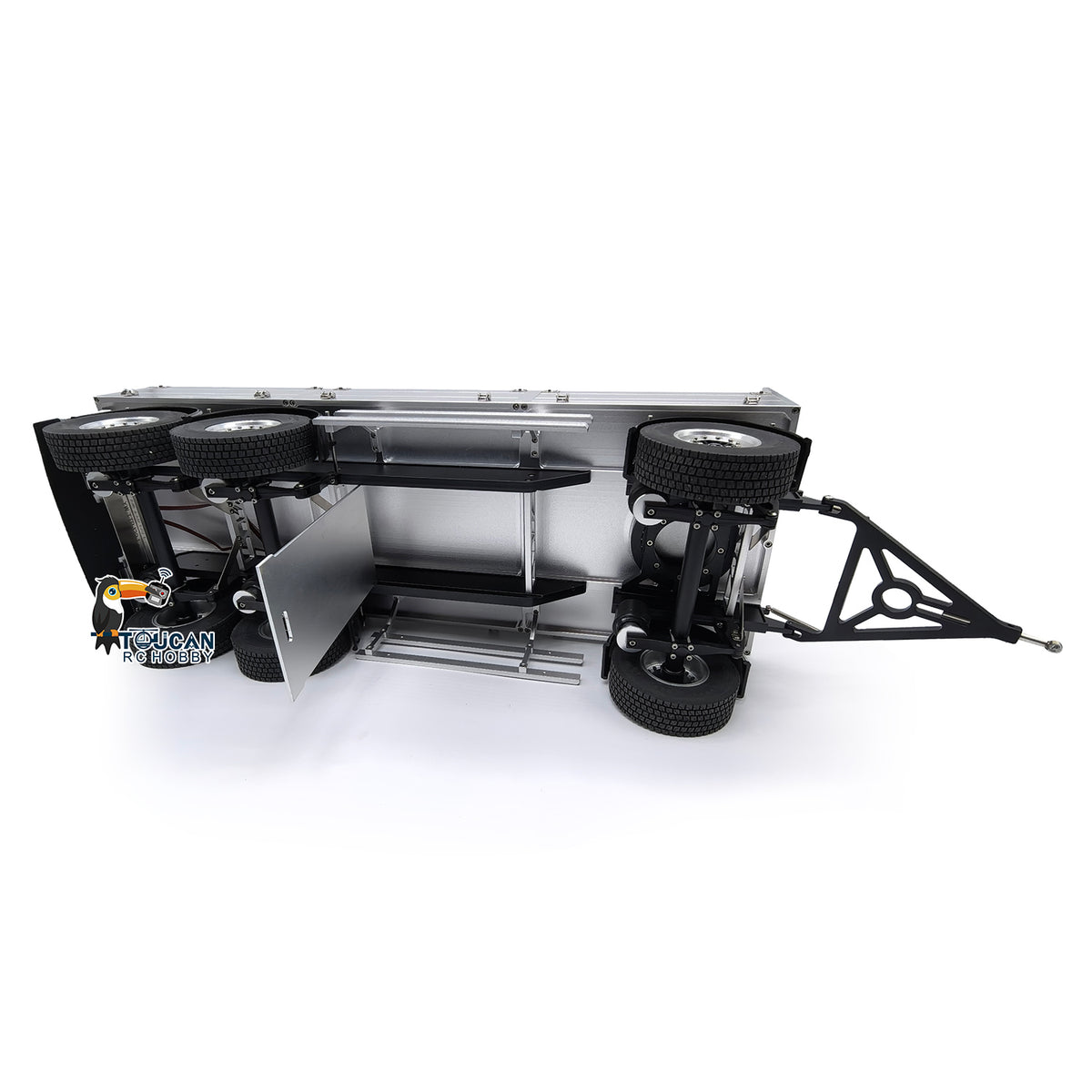 1/14 Grad Metall 3 Achsen Vollanhänger für RC Hydraulischer Muldenkipper Ferngesteuertes Baufahrzeug