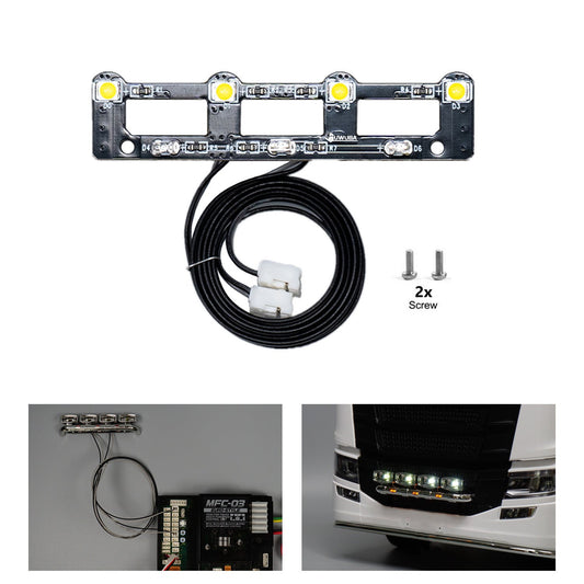TOUCAN RC HOBBY 5V LED Plastic Front Spotlight Board Lamp Bar for DIY 1:14 RC Tractor Truck 770S 56368 56371 Lorry Vehicle Upgraded Parts