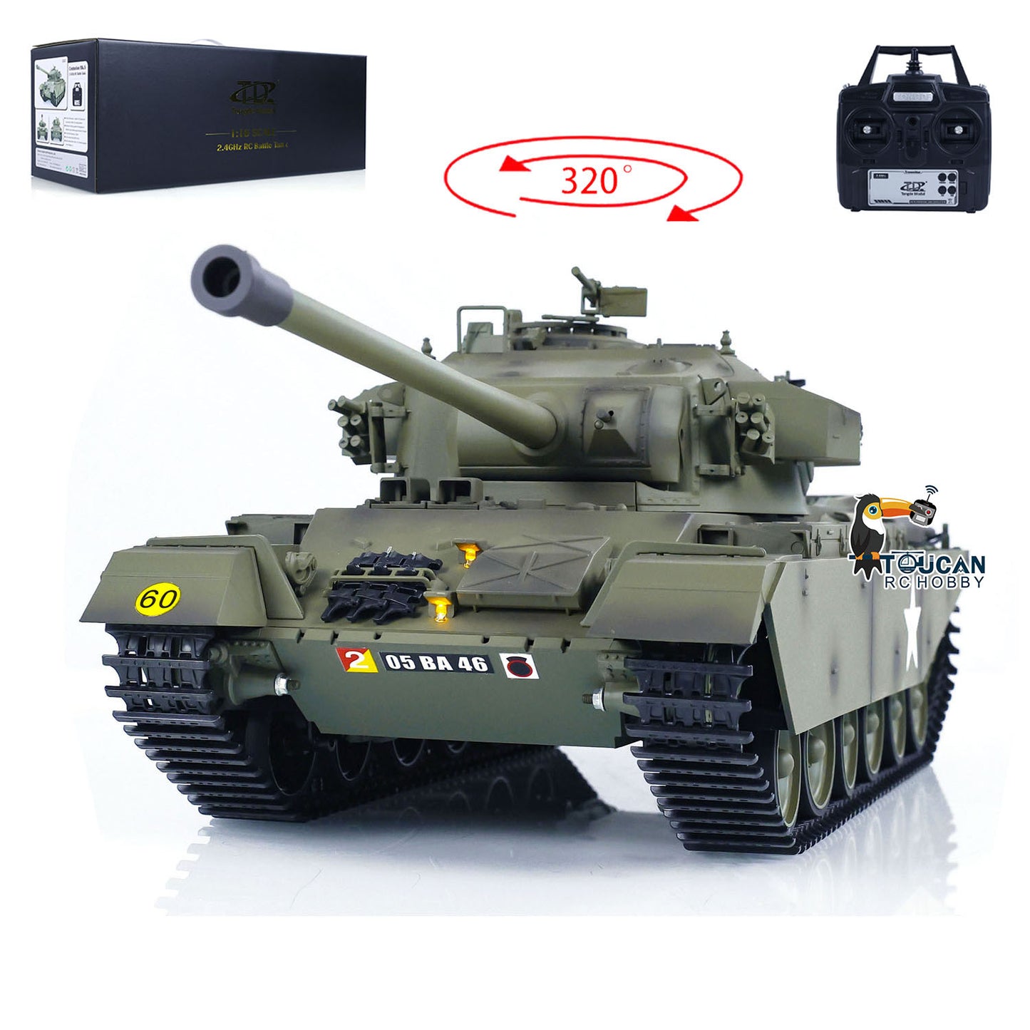 Tongde 1/16 RC Panzer Centurion MK5 Elektrische Panzer Infrarot Kampfsystem BB Einheit Barrel Rückstoß Modell Spielzeug