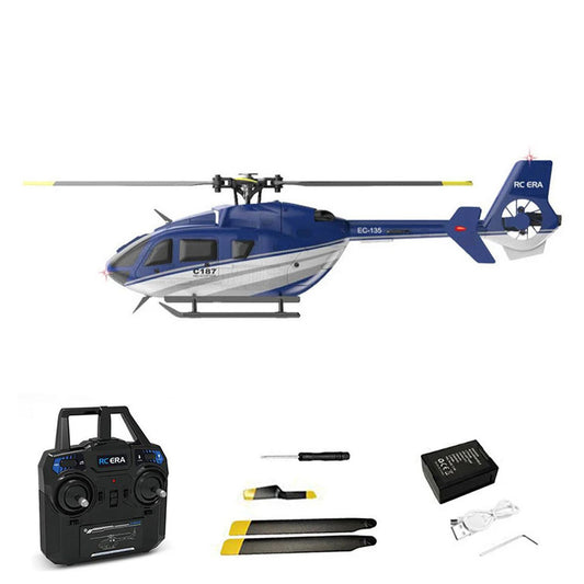 RC ERA Ferngesteuerter Hubschrauber C187 Gyroskop Stabilisierung Höhenhaltung Ladegerät Modellflugzeug EC135 Geeignet für Anfänger