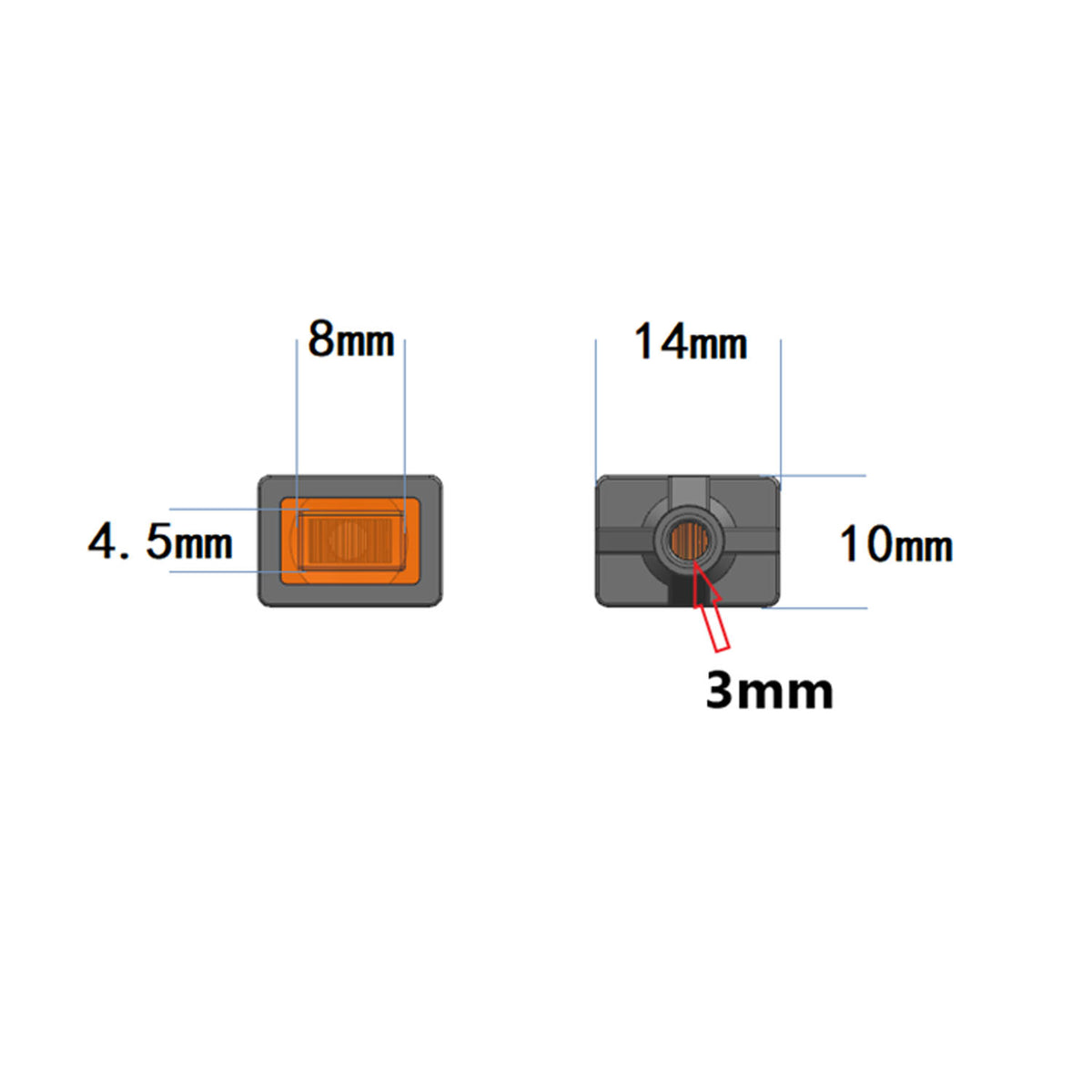 TOUCAN RC HOBBY 3V LED Plastic Side Skirt Light Warning Lamp for 1/14 DIY Remote Control Tractor Truck R470 R620 Model Car Toys Upgrade