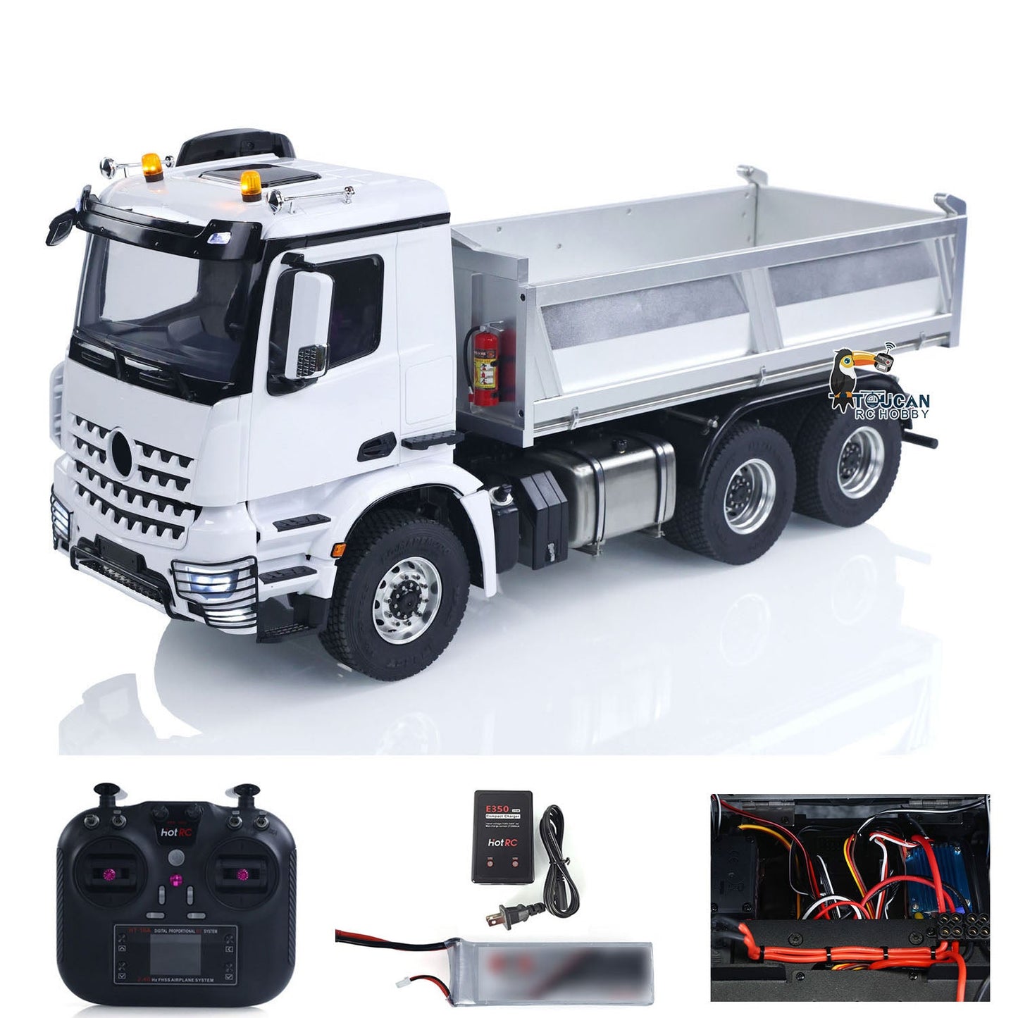 2Speed 3348 Metallchassis 1/14 RTR RC Hydraulikdumper Fernbedienung Kipper Modell KEINE Sperrdifferentialachse Licht Ton Batterie