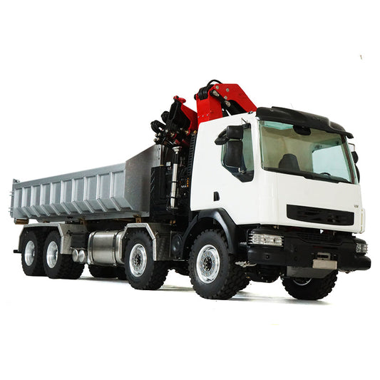 TOUCAN RC HOBBY 2Speed LESU Remote Control Hydraulic Roll on off Dumper Crane 1/14 RC Tipper Lock Differential Axle Metal 8X8 Chassis Gerabox