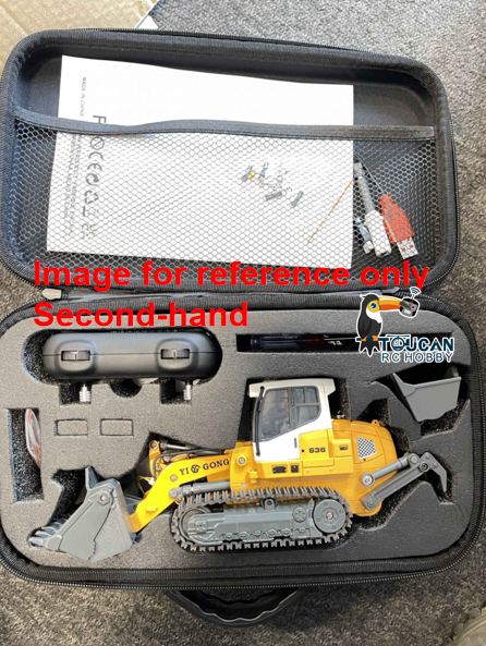 Fast Free Shipping Second Hand UK Stock 1:50 RC Electric Lifting Tracked Loader LR636 2.4G Construction Vehicle Metal Bucket Tracks Ripper RTR Model Light Sound Battery