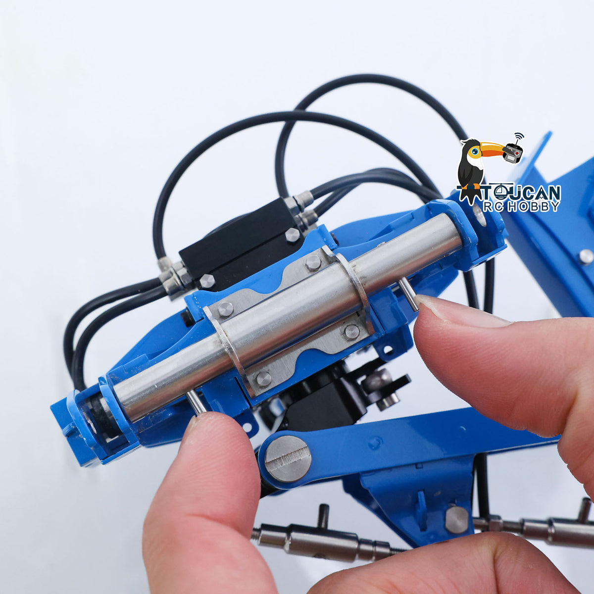 TOUCAN RC HOBBY PROMOTION LESU C0072 Metal Hydraulic Mounted Reversible Plow for LESU AOUE 1050 1/14 Radio Control Agricultural Car Tractor DIY Model