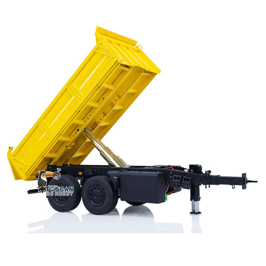 TOUCAN RC HOBBY LESU A0051 1/14 Metal Hydraulic RC Full Trailer with Electric Support Legs LED Lights for RC Tractor Trucks Backyard Fun
