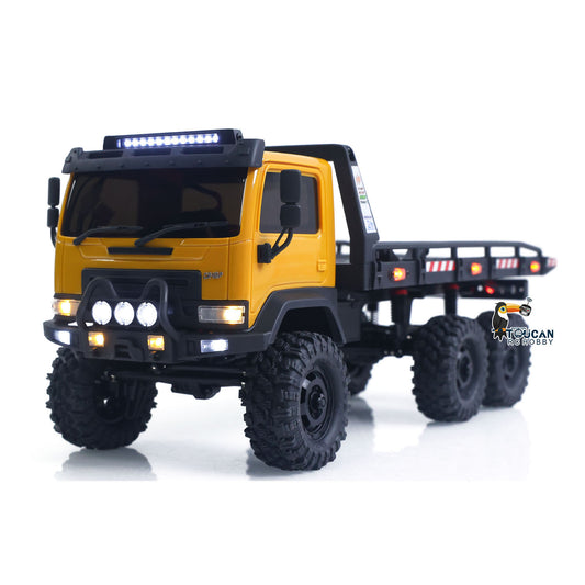 TOUCAN RC HOBBY 1/18 Remote Control Flatbed Truck 6*6 Electric RC Off Road Vehicle Model Metal Chassis Gear Light System Flysky Radio No Sounds