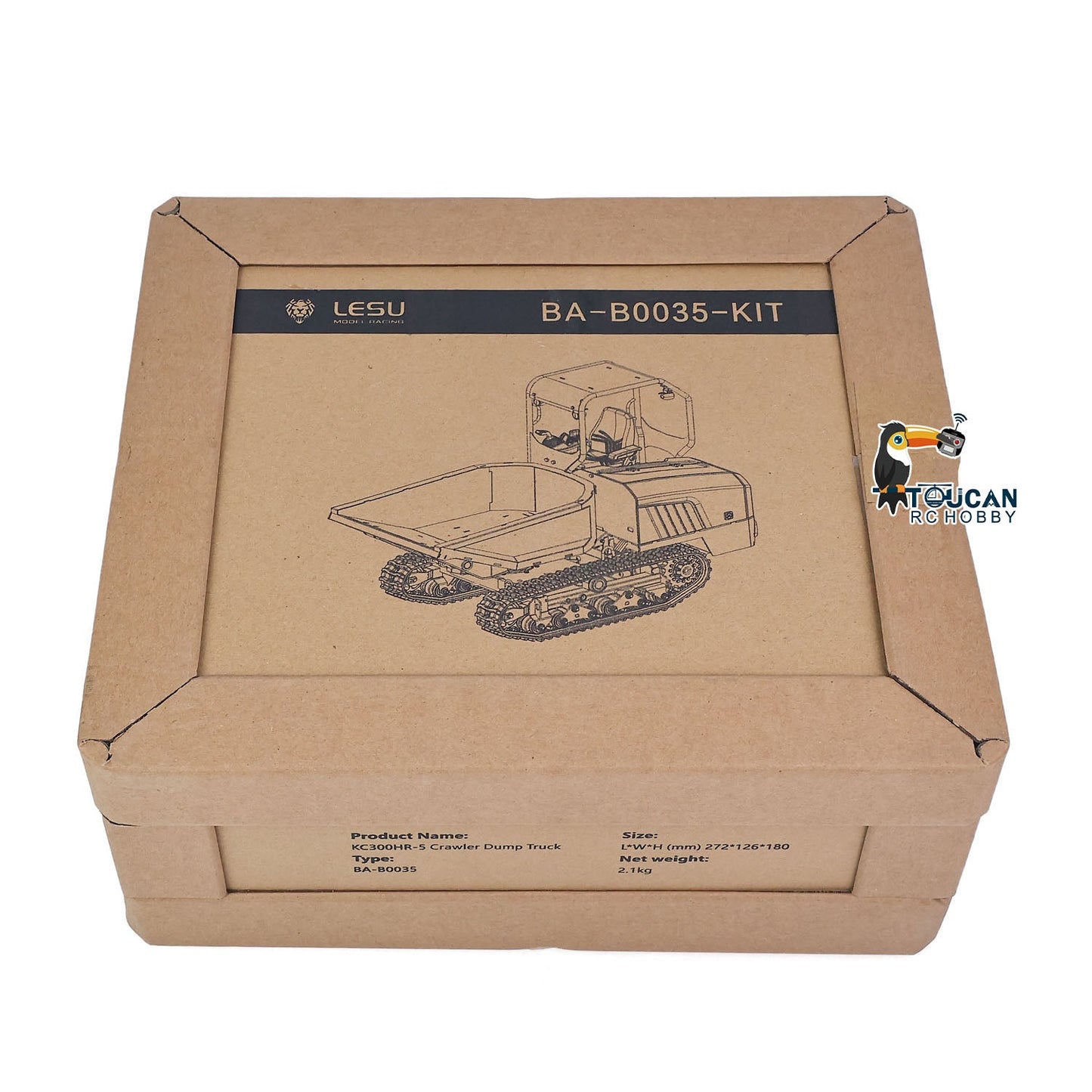 TOUCAN RC HOBBY 1/14 Hydraulic Remote Control Tracked Dumper KC300HR-5 Unpainted KIT LESU Metal RC Tipper Model Light System No Battery