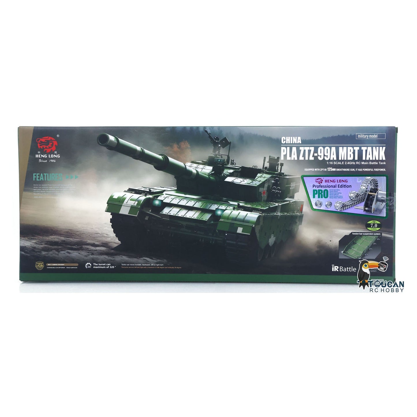 Henglong 1/16 TK7.0 3899A China ZTZ 99A MBT RTR RC Tank Model 360 Degrees Turret Barrel Recoil IR Smoke Metal Tracks Sprockets Idlers Road Wheels