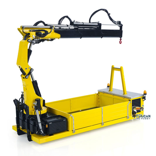 TOUCAN RC HOBBY LESU 1/14 Metal Cargo Box Hydraulic Crane with 7CH Valves for Z0031 Z0017 Z0036 Z0016 20160901 8x8 RC Roll On Off Dump Truck Model