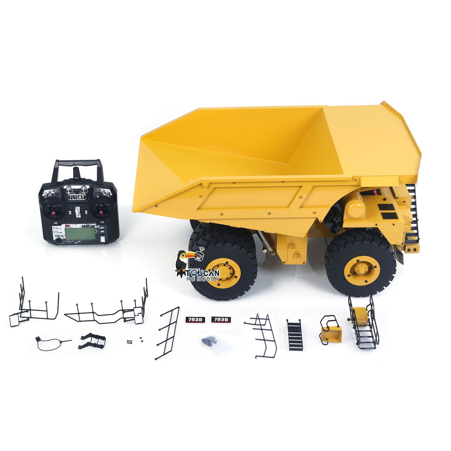 1:20 Maßstab Gelb Metall Hydraulische RC Mining Truck 793D Dumper Auto Fernbedienung Kipper Modell I6X Radio Lichter ESC Servo