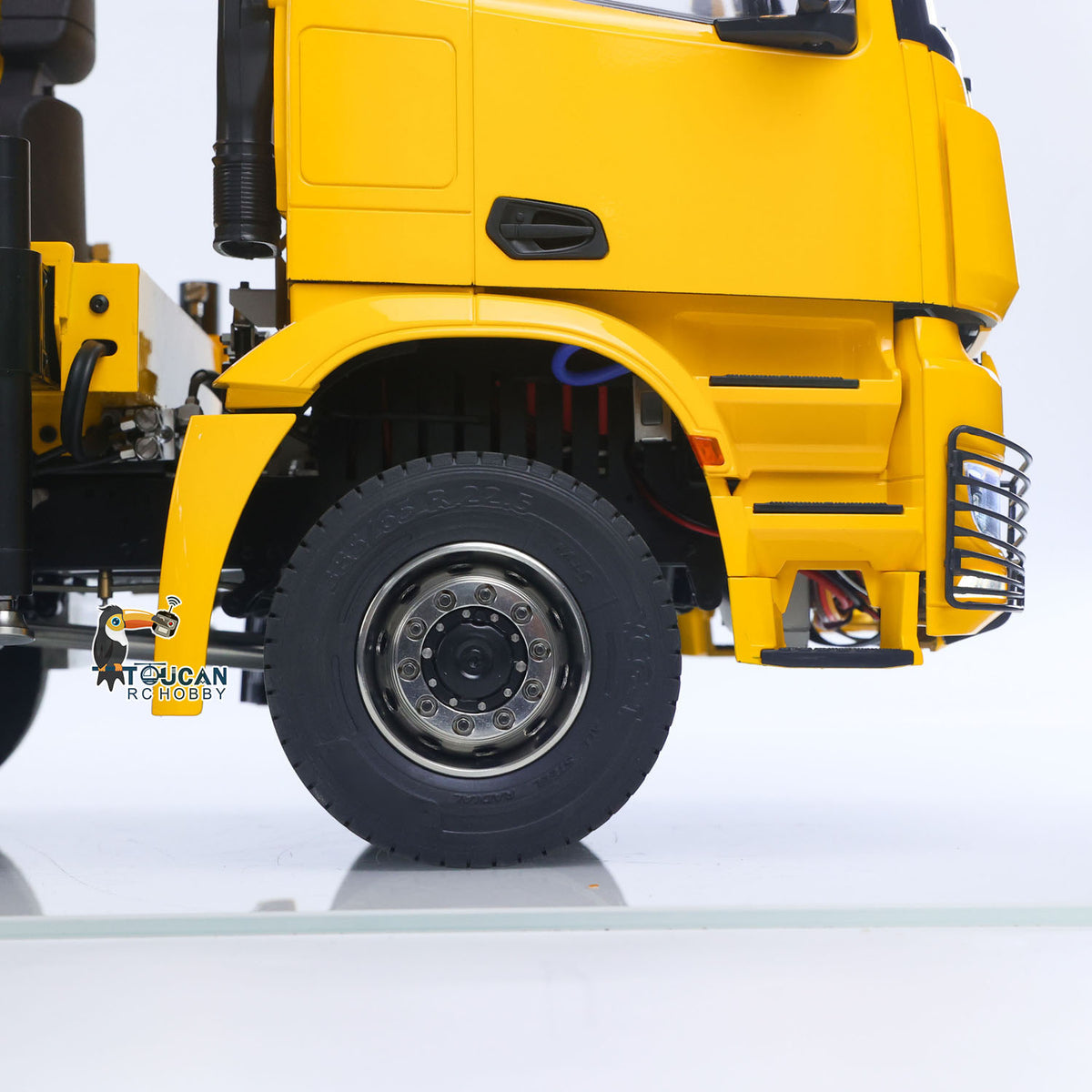 1/14 10x10 Fernbedienung Hydraulische Kran Dump Truck RC Volle Dumper Hinterachse Hebe HobbyWing Bürstenmotor 9CH Stahl Ventil