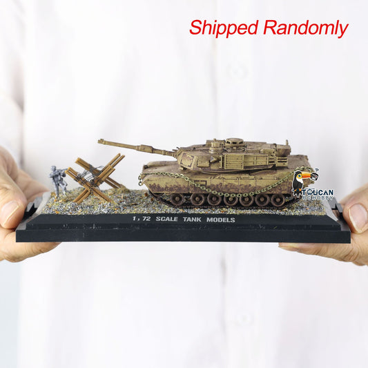 TOUCAN RC HOBBY Henglong 1/72 Plastic USA Abrams M1A2 Static Tank 3918 Scene Model with 360 Degrees Manual Rotate Turret for Military Collection Enthusiasts