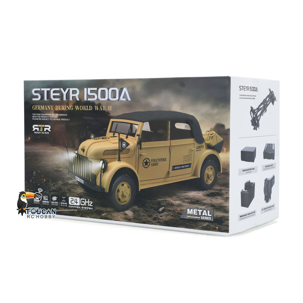 1/18 HG 4x4 RC Kommandofahrzeuge 4WD Funkgesteuertes Geländewagenmodell mit Ton und Licht, lackiert und montiert