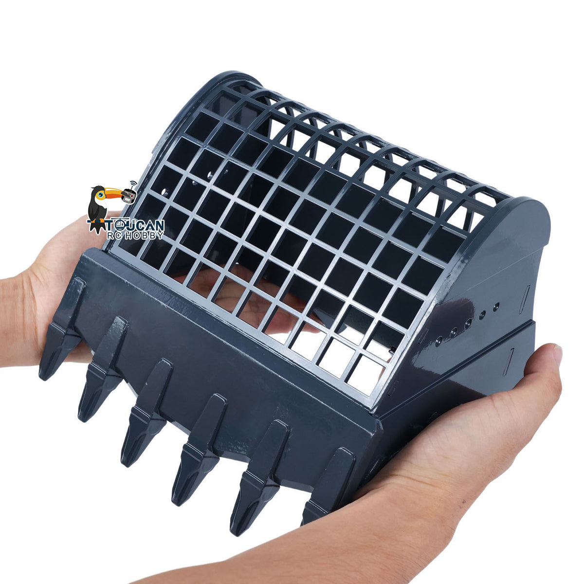 TOUCAN RC HOBBY Metal Ripper/Trapezoidal/Narrow Toothless/Toothed/Rake/Grille/Bucket for 1/12 Remote Control Hydraulic Excavator C395 LR976 EC650 Dual Pump RC Digger DIY Construction Model