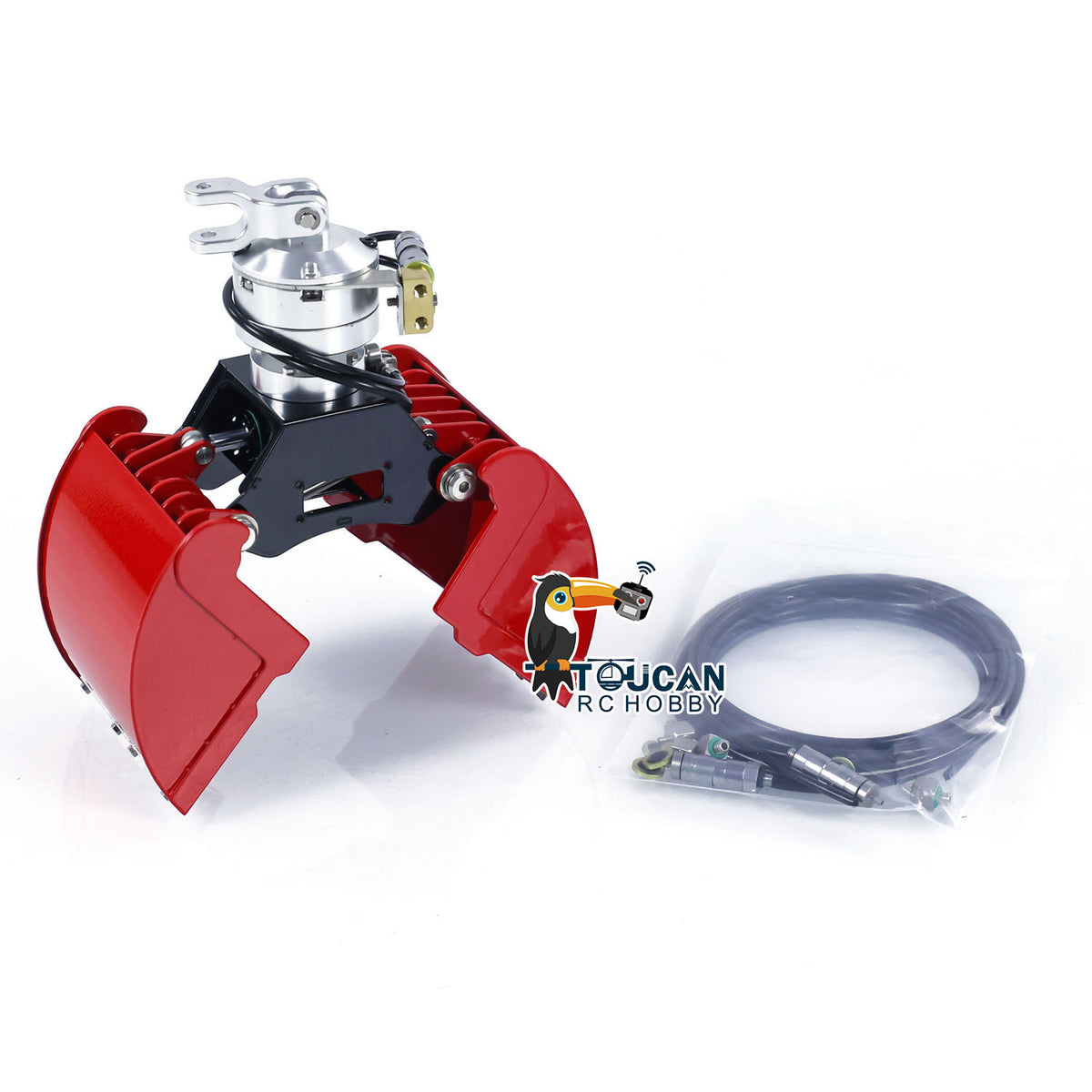 Metal Hydraulic Claw Grab Clamshell Bucket Claw for 1/14 RC Crane Truc