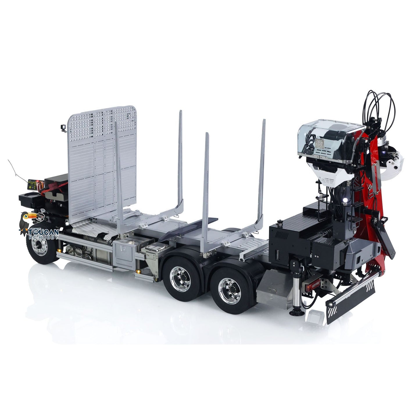 TOUCAN RC HOBBY LESU 1/14 Metal RC Logging Truck Hydraulic Crane Tractor Lorry W/O Cabin 2-Speed Gearbox Hydraulic System Painted Assembled