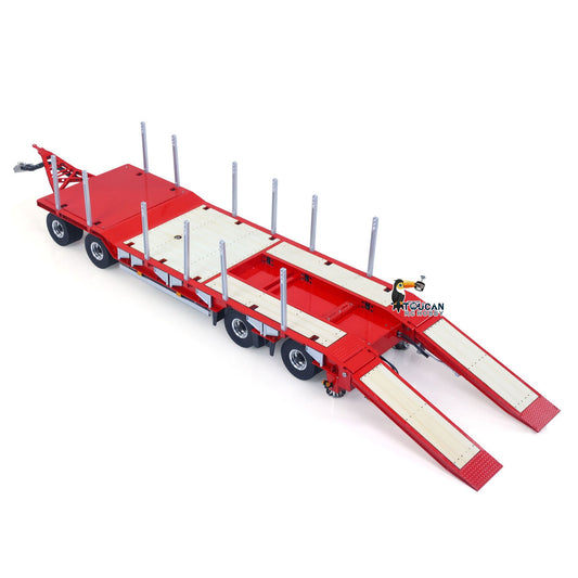 TOUCAN RC HOBBY LESU A0049 1/14 Metal 4-Axle Hydraulic RC Trailer Model with Lifting Tailboard Brushless ESC 2CH Valves for RC Tractor Trucks