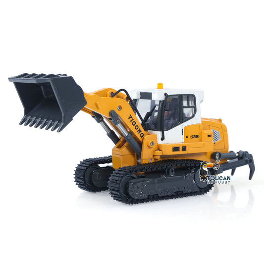 TOUCAN RC HOBBY LR636 1/50 RC Tracked Loader Electric Lifting Radio Control Model Vehicle Metal Openable Bucket Tracks Ripper Soil Loosening Hook