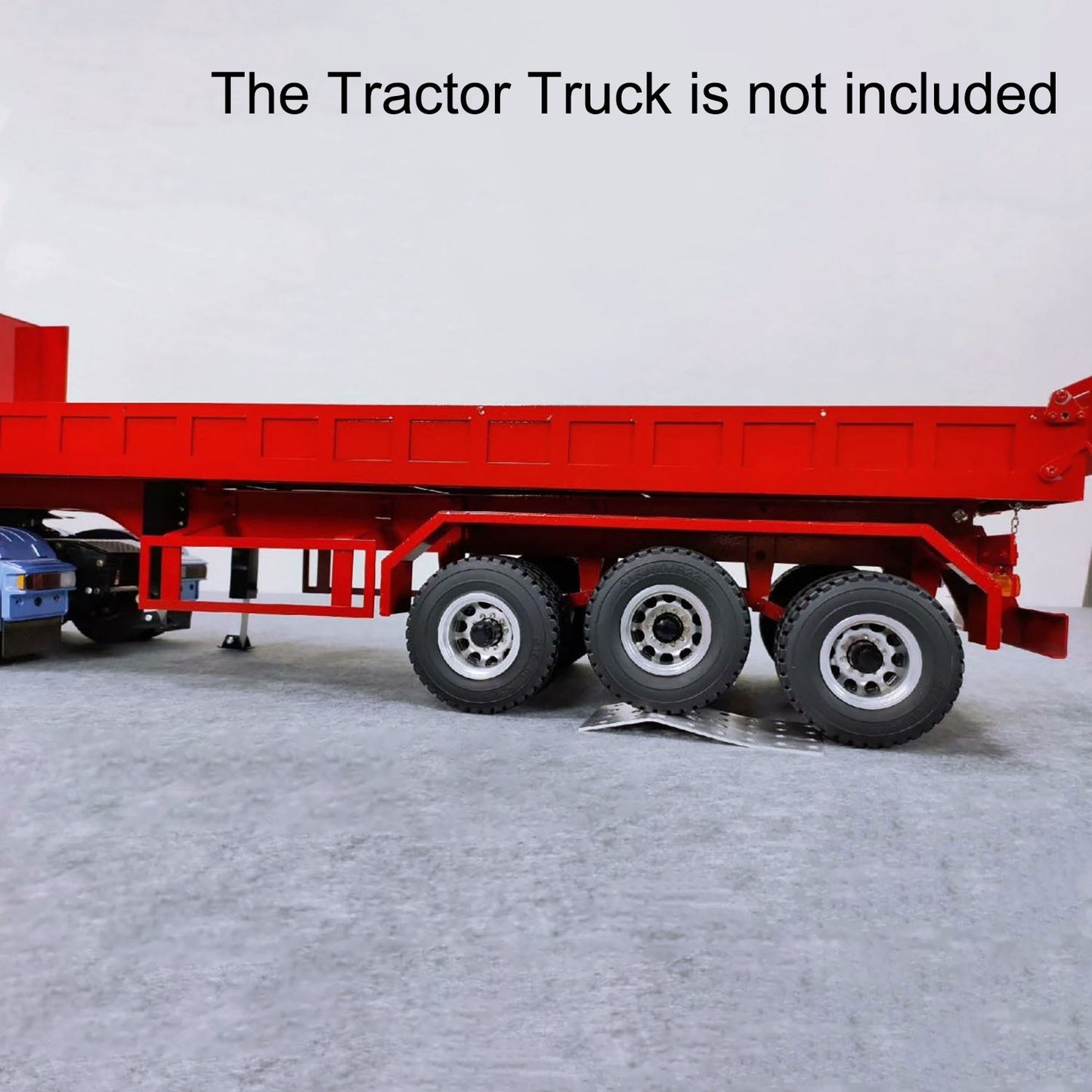 1/14 Metall 3 Achsen Fernbedienung Niederbord-Hydraulikkipper Elektrische Beine Montiert für DIY Tamiya LESU RC Traktor Lkw