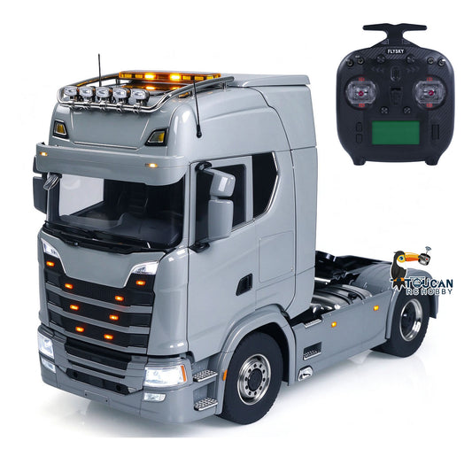 TOUCAN RC HOBBY Metal Chassis Fifth Wheel 4X4 1/14 3Speed Radio Control Tractor Truck 770S Axle Locks Brushed ESC Motor Light System No Battery
