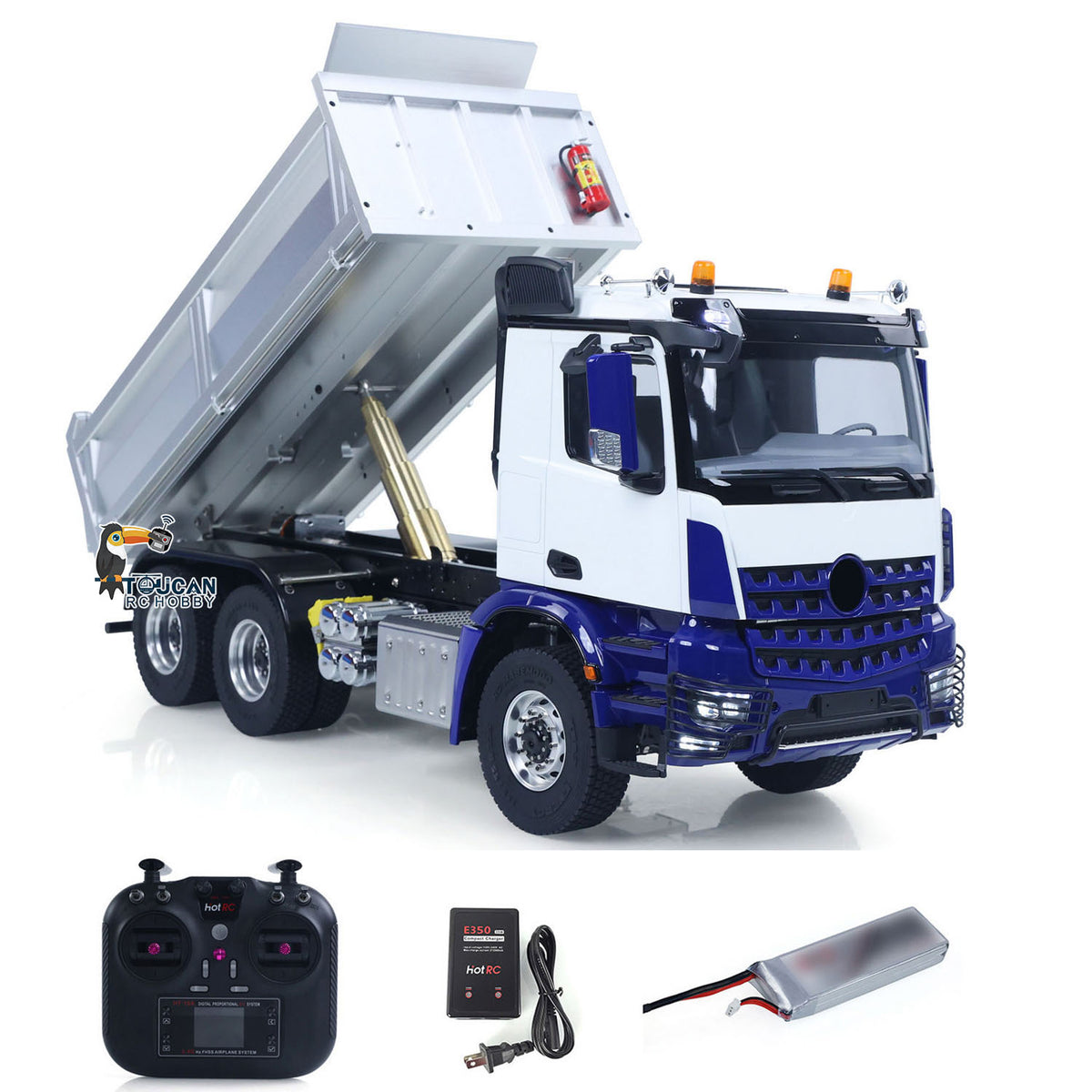 Camion Ribaltabile RC TOUCAN HOBBY 1/14 Idraulico 6x6, Telaio Metallo 2 Velocità, RTR Con Batteria