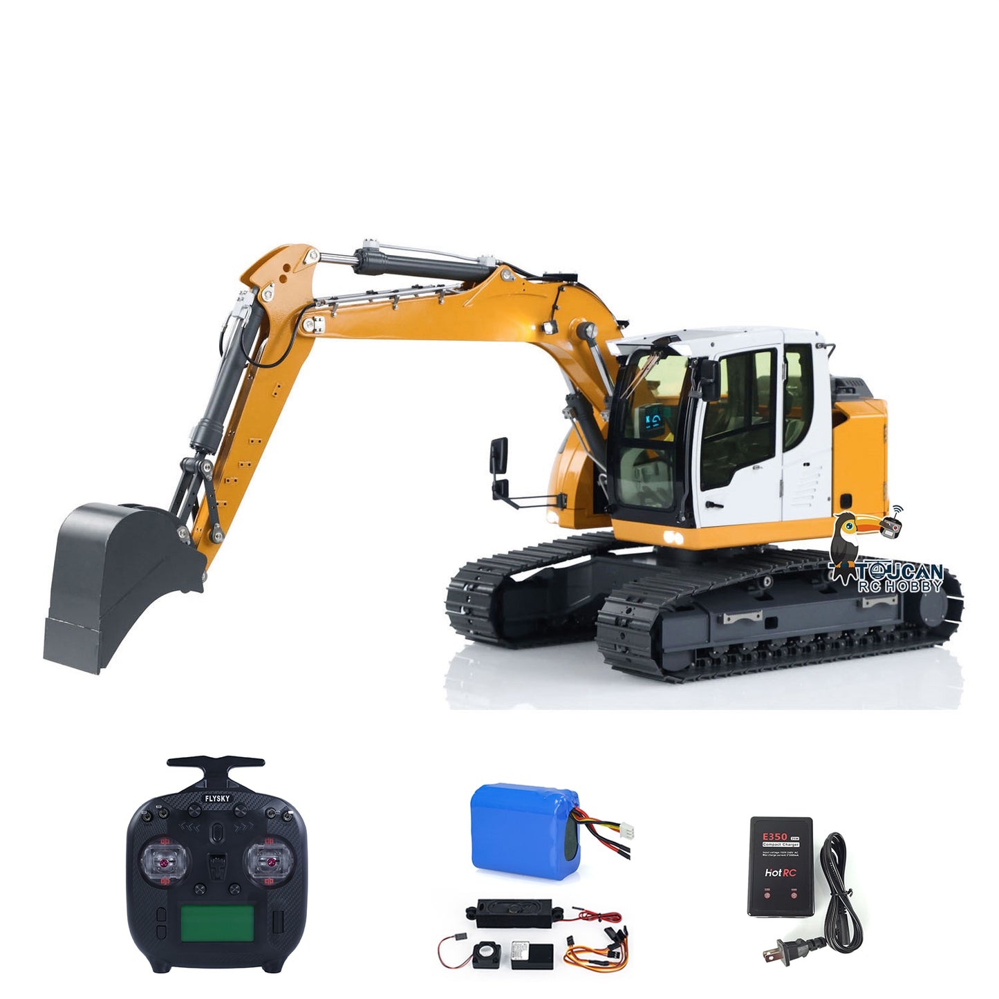 UESD 1/14 RC Hydraulic Excavator R920 JDM-208 Metal Remote Control Digger Model Sound Light Simulation Vehicle teshulianjie